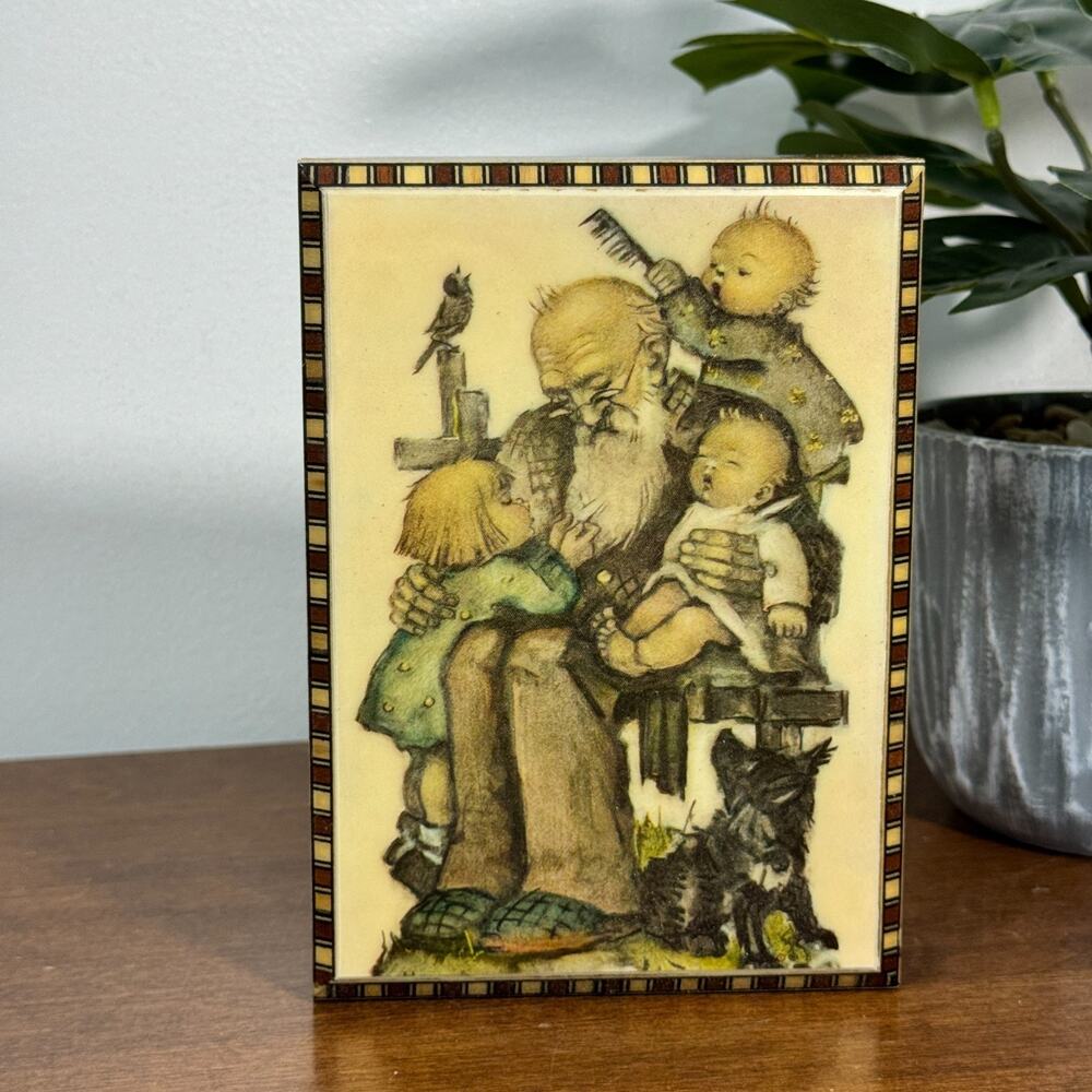 Romance Wooden Music Box Swiss Made J. Brahms Musical Wind-Up Grandpa